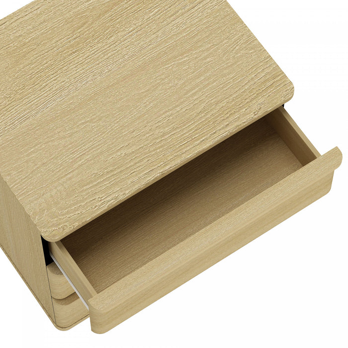 Molly Modern 26\" Nightstand in Natural Oak (3-Drawer)