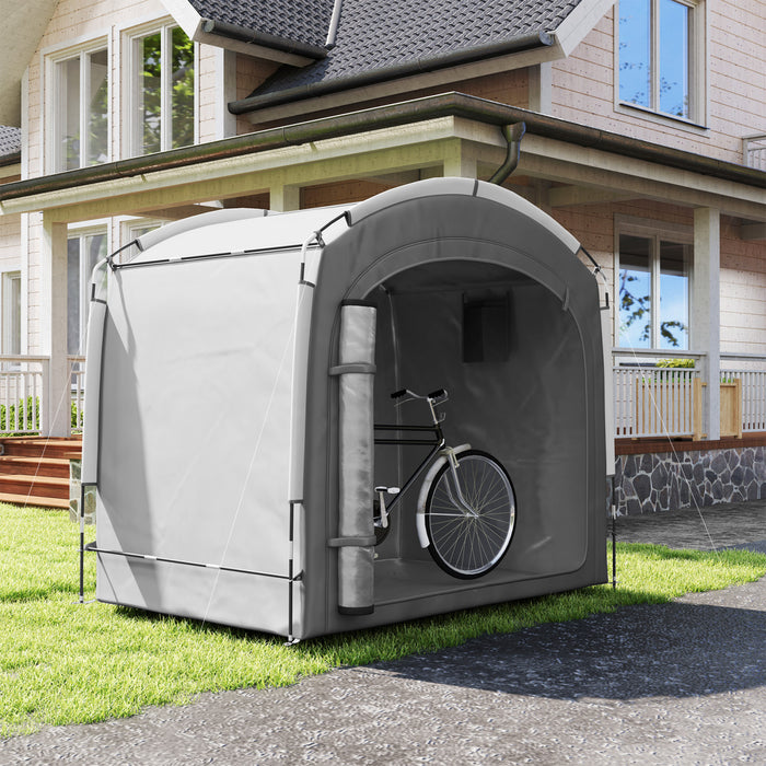 Outsunny Bike Storage Tent Shed With Carry Bag For 3-4 Bikes, Grey