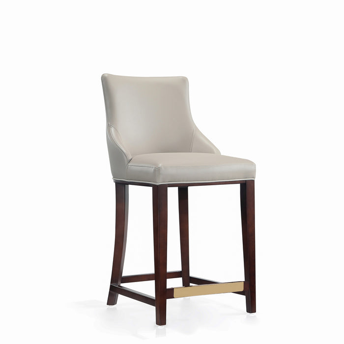 Shubert Modern Wood Upholstered Counter Stool in Light Gray - Set of 2