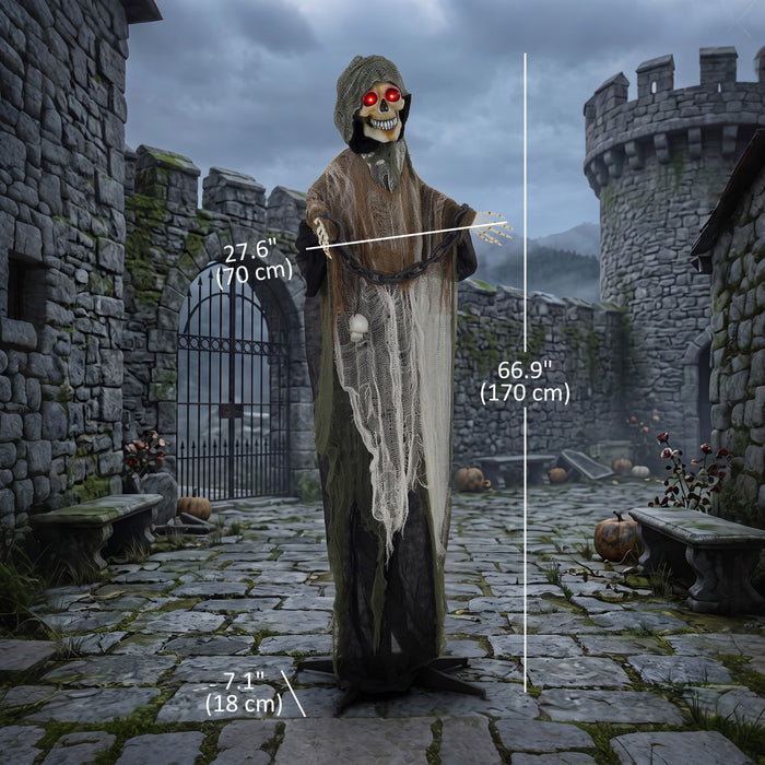 5.6ft Animated Halloween Grim Reaper, Halloween Animatronics