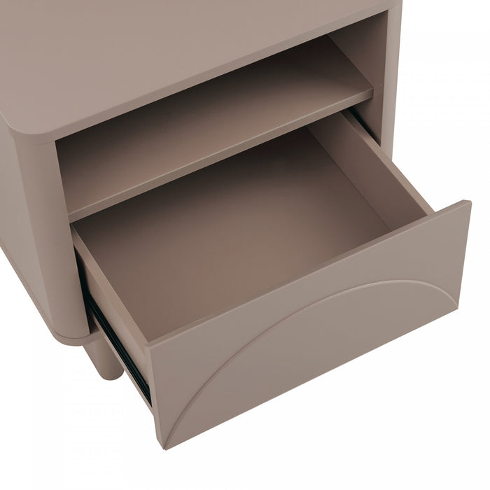 Ella Modern 20\" Nightstand in Mocha (1-Drawer) - Set of 2