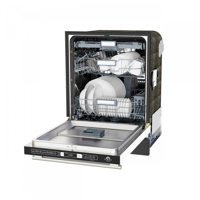 Forno Romano 24 in. Built-In Tall Tub Dishwasher in White, Top Control, 52 dBA - FDWBI8035-24WHT