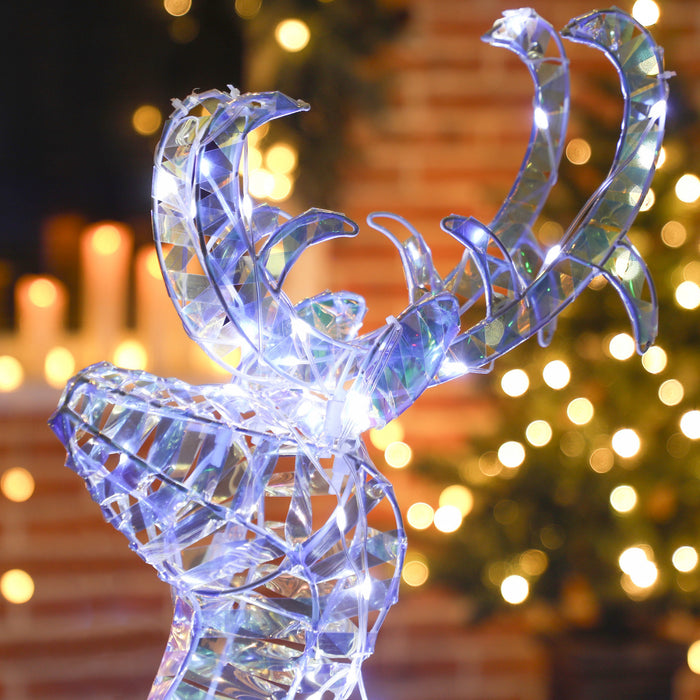 Outsunny Lighted Christmas Reindeer with Sleigh, Waterproof Holiday Decor
