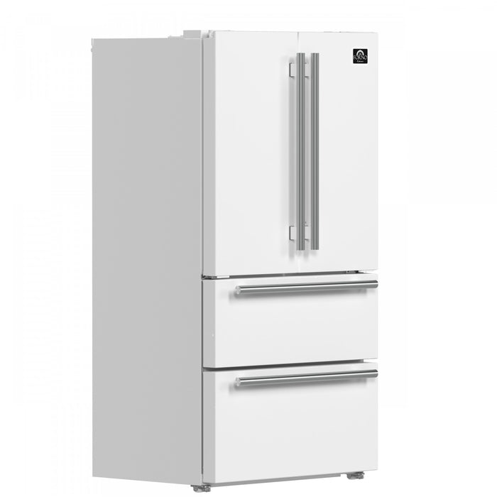 Forno Espresso Moena 36-inch French Door Refrigerator in White, 19.2 cu.ft. - FFRBI1820-36WHT