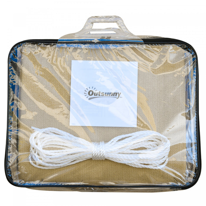 Outsunny Rectangle 20'x 16' Sun Shade Sail Top Cover Fabric Outdoor Shelter Backyard Window Garden Sand Carrying Bag Sand