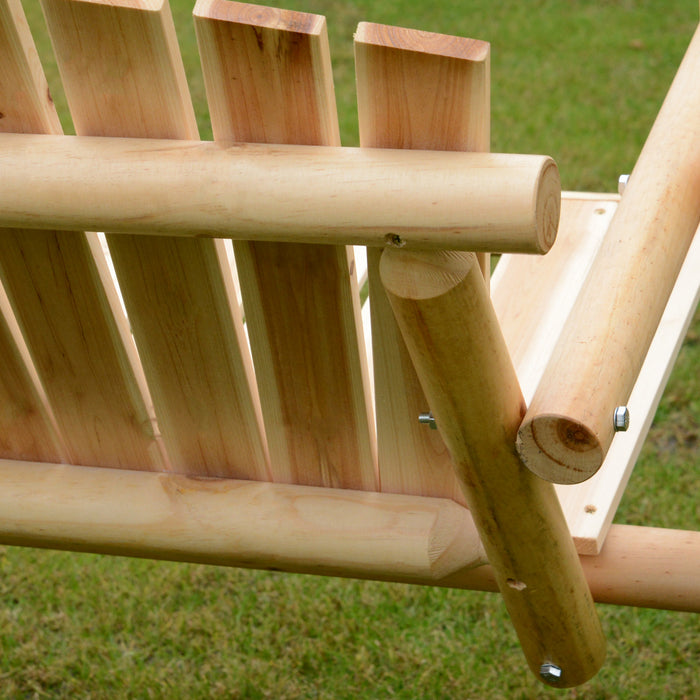 Outsunny 6.5' Outdoor Loveseat 2 Person Wood Porch Swing Natural Wood