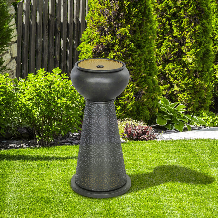 Outsunny Outdoor Water Fountain Waterfall Fountain With Led, Multi-colour