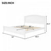 Benson Queen Size Solid Wood Platform Bed with Stylish Headboard, White | Lit plateforme Benson en bois massif format Queen avec tete de lit elegante, blanc