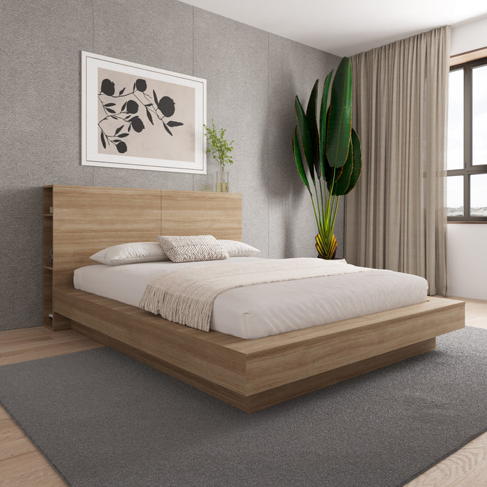 Nordika Marconi Queen Headboard - Brown Oak