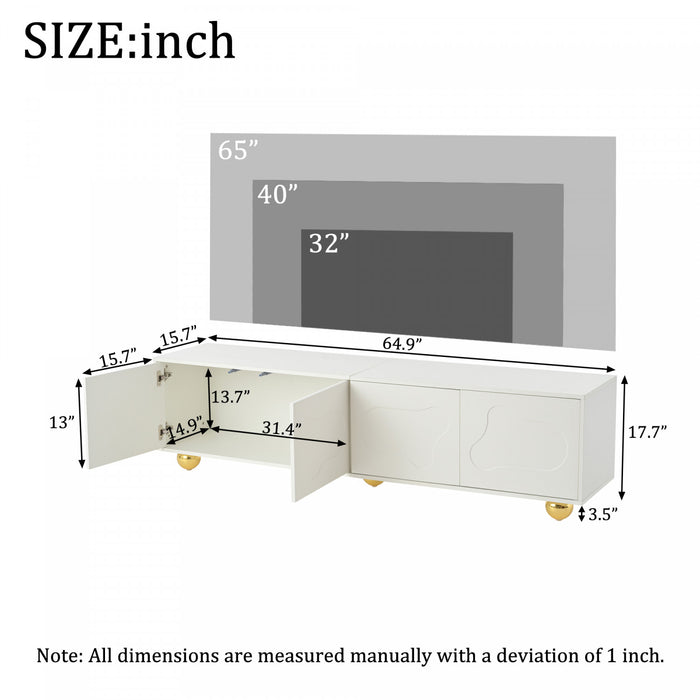 Emily Cloud-Shape TV Cabinet Entertainment Center with Storage