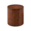 Kinley Set of 2 Modern Round Nesting Coffee Tables, Burl Veneer Cylinder Side Table Set, Brown | Ensemble de 2 tables basses rondes gigognes Kinley, tables d'appoint cylindriques placage bois, brun