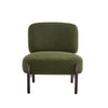 Coco Modern Boucle Lounge Chair with Solid Wood Frame, Green | Coco Fauteuil de Salon Moderne en Bouclette avec Cadre en Bois Massif, Vert