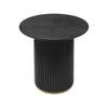 Voss Modern Round Dining Table with Ash Veneer Tabletop & Metal Base, Black | Table a manger ronde moderne Voss avec plateau en frene et base metallique, noir
