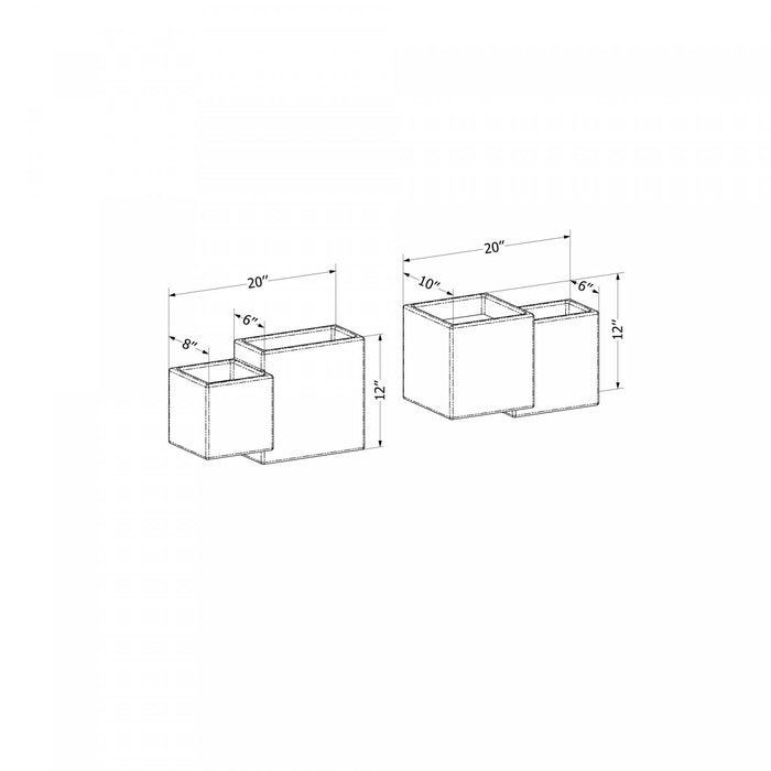 Dalya 2-Piece Outdoor Wall Planter - Light Yellow