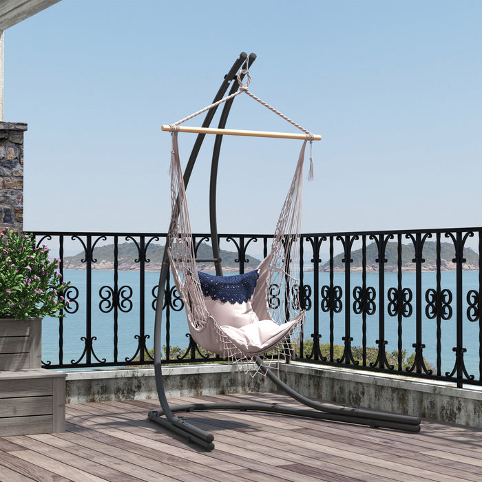 Outsunny Hammock Chair Stand, Steel Hanging Chair Stand Only W/ Large Base