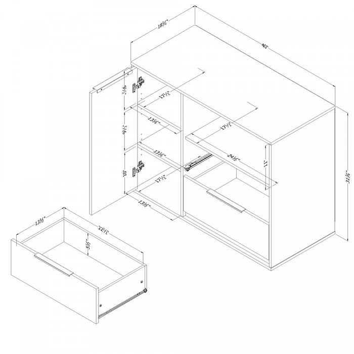Hourra 2-Drawer Dresser - Grey Oak