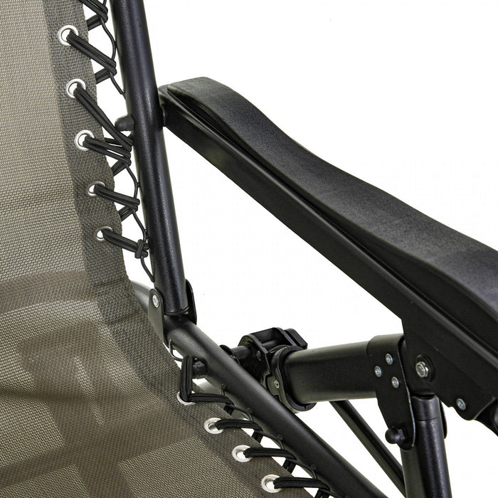 Outsunny 2 In 1 Adjustable Lounge Chair Grey