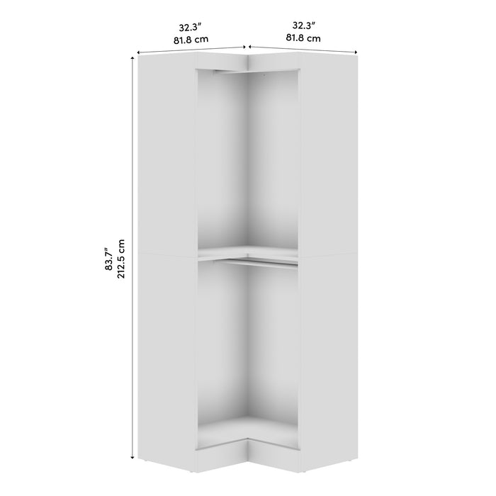 Bestar Pur 33 W Corner Closet Organizer - White