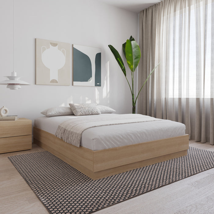 Nordika Milano Platform Full Bed - Natural Blonde Oak