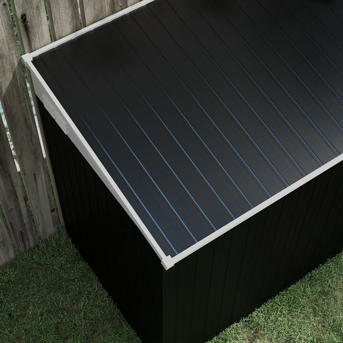 Outsunny 4' X 8' Steel Garden Storage Shed Lean To Shed Outdoor Metal Tool House With Lockable Door And 2 Air Vents For Backyard, Patio, Lawn