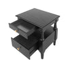 Aspen Nightstand Set of 2 with Drawers and Open Shelves, Black | Aspen Lot de 2 Tables de Nuit avec Tiroirs et Etageres Ouvertes, Noir