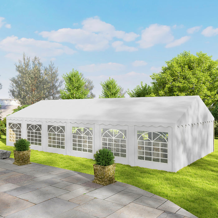 Outsunny 20' x 40' Large Party Tent with Removable Window Sidewalls, White