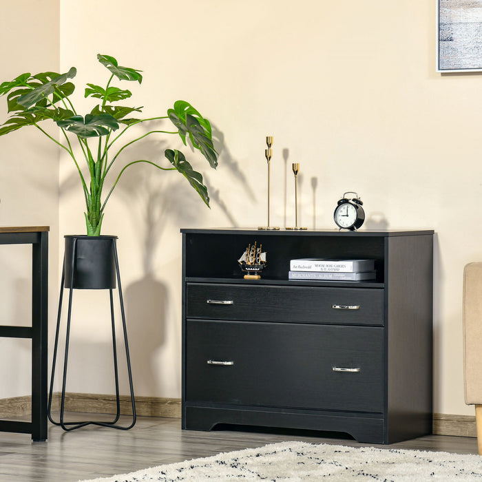 Vinsetto 2 Drawers File Cabinet With Hanging Rail