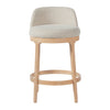 Amelia Ergonomic Rubberwood Counter Height Bar Stool Set of 2 with Upholstered Fabric,Natural | Amelia – Lot de 2 tabourets de bar de hauteur comptoir ergonomiques en bois d’hevea avec revetement en tissu, finition naturelle