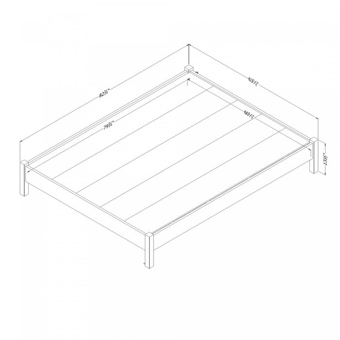 Step One Essential Queen Platform Bed - Bleached Oak 