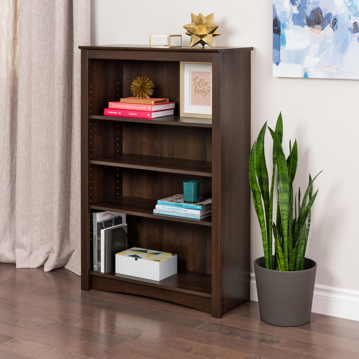 Four-Shelf Bookcase - Espresso