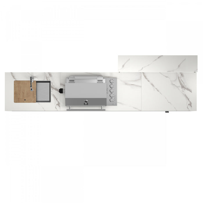 Forno Rimini Outdoor Kitchen, 62,600 BTU, 4.8 cu.ft. Refrigerators, White Countertops - FODKT2575WHT