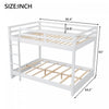Ethan Solid Wood Queen Size Bunk Bed with Ladder, Sturdy & Space-Saving, White | Lit superpose Ethan en bois massif format Queen avec echelle, gain de place, blanc
