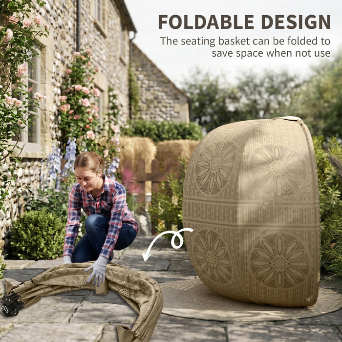 Outsunny Hanging Egg Chair with Stand, Foldable Basket Swing Chair