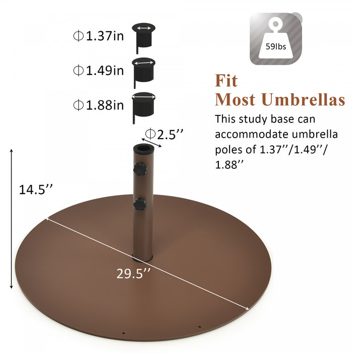 Costway 10ft Patio Umbrella Outdoor W/ 59 LBS Heavy-Duty Round Umbrella Stand
