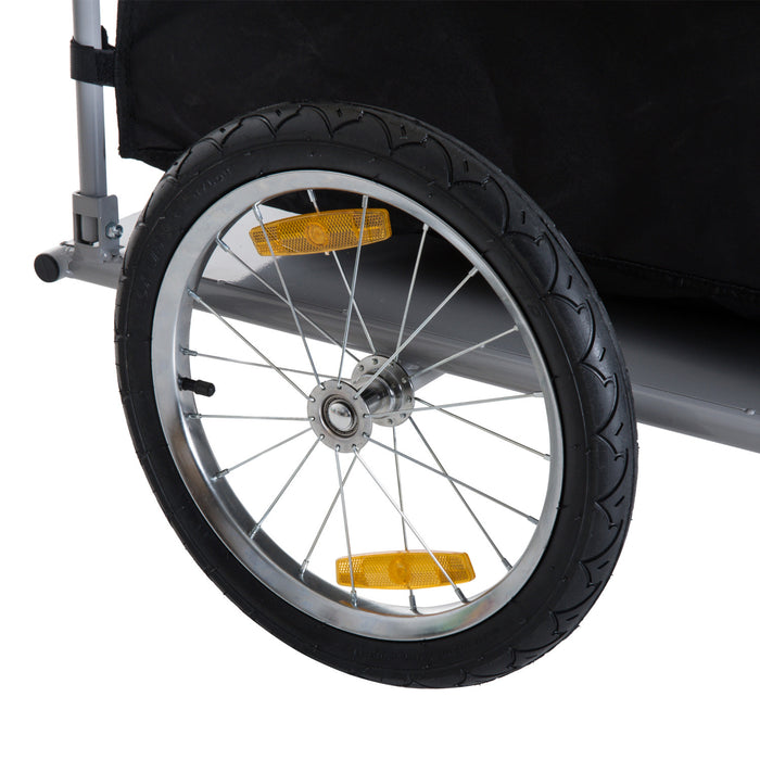 Aosom Bicycle Trailer Bike Cargo Trailer Garden Utility Cart Tool Carrier With Removable Cover, Yellow