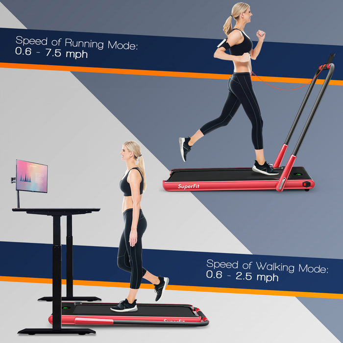 Superfit 2.25hp 2 In 1 Folding Under Desk Treadmill W/ Remote Control App