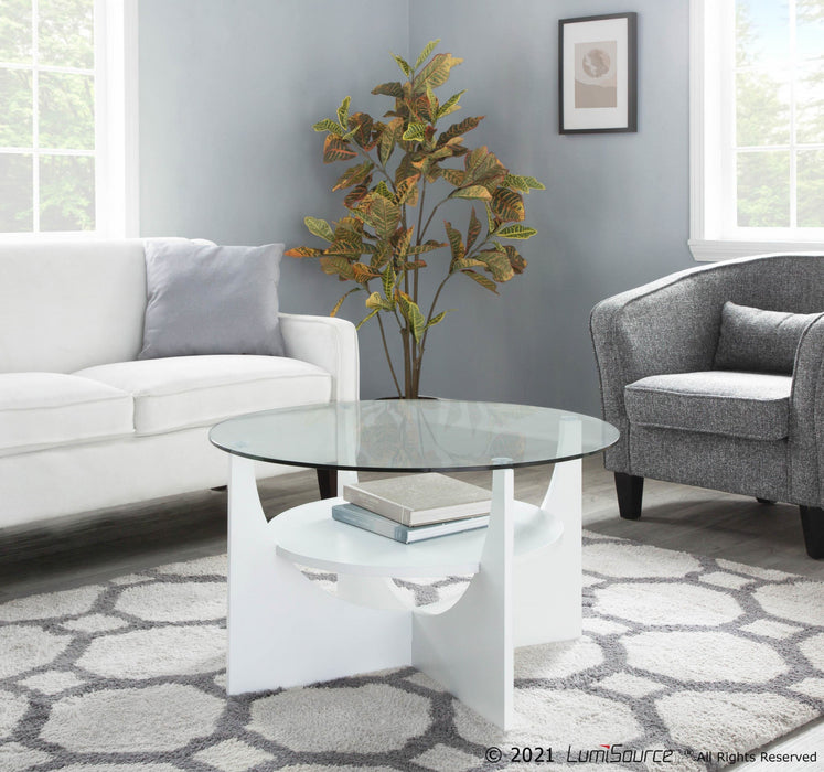 LumiSource U-Shaped Contemporary Coffee Table - White