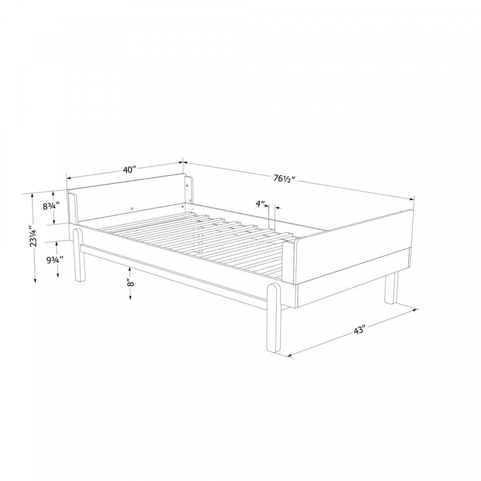 Bebble Twin Bed - Soft Grey White