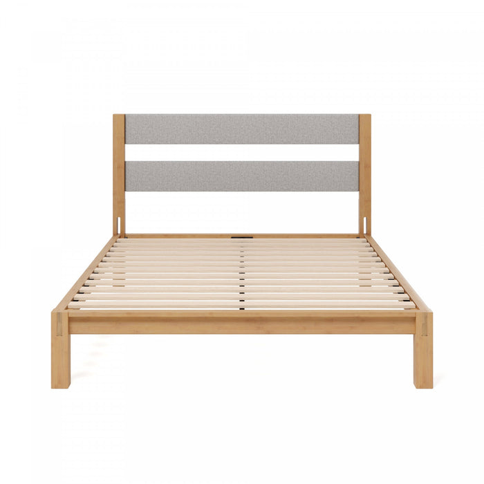 Kumiki Interlocking Bamboo Platform Bed with Headboard - Full Size