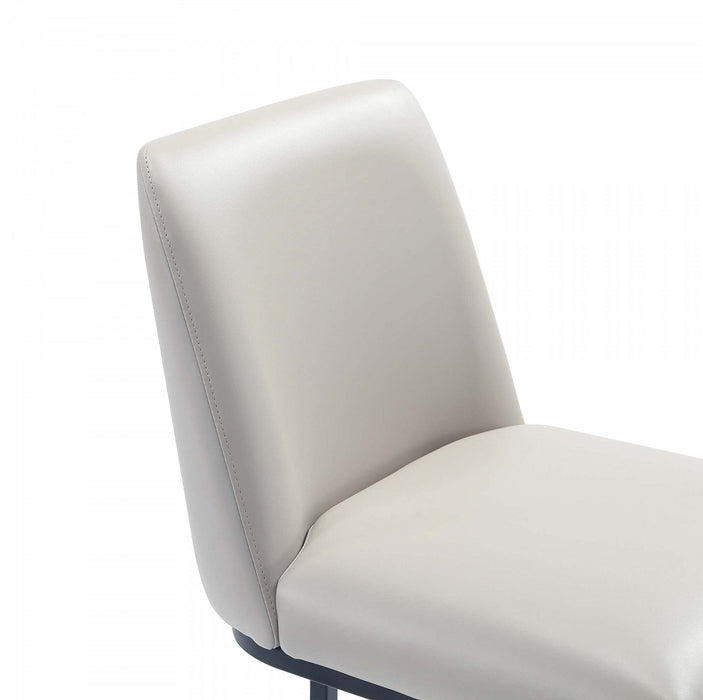 Serena Modern Metal Upholstered Barstool in Light Gray - Set of 3 Bar Stool