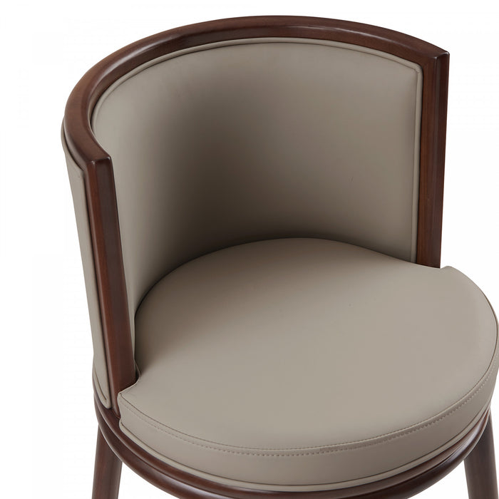 Evalyn Modern Wood Upholstered Counter Stool in Taupe - Set of 2