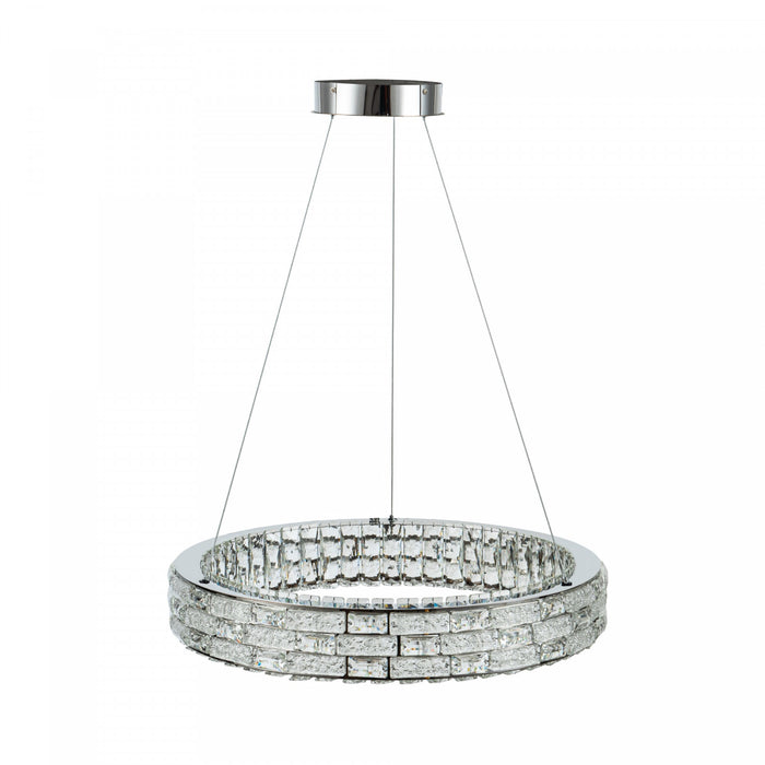 Elegance Integrated Led Chandelier 24\", Chrome With Crystal Glassware