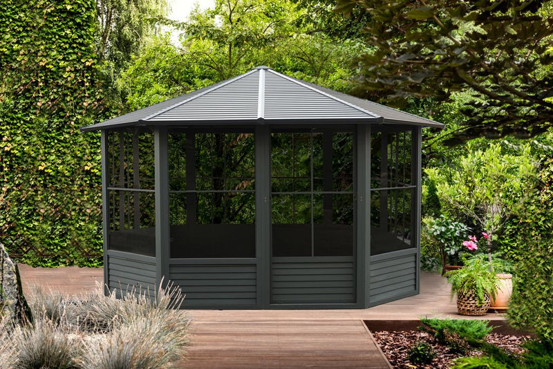 Florence Solarium 12x12 Metal Roof In Black