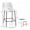 HOMCOM Bar Stools Set of 2, Microfiber Cloth Upholstered Bar Chairs
