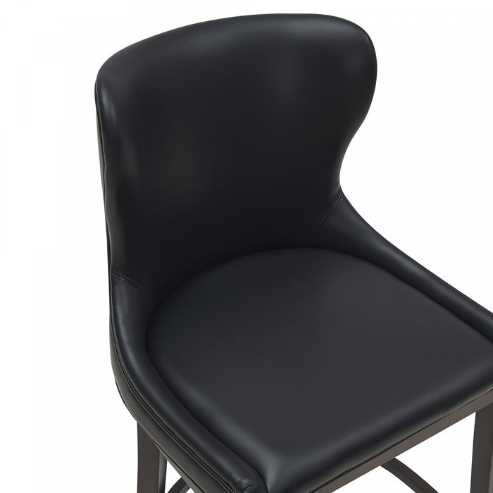 Blair Modern Wood Upholstered Barstool in Black - Set of 3 Bar Stool