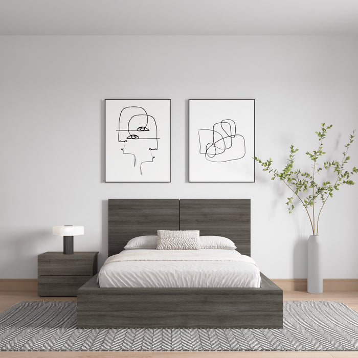 Nordika James Full Headboard - Grey Oak