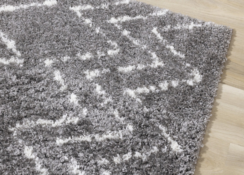 Taylor Grey Cream Rustic Diamond Rug, 5'3\" x 7'7\" Indoor Area Rug