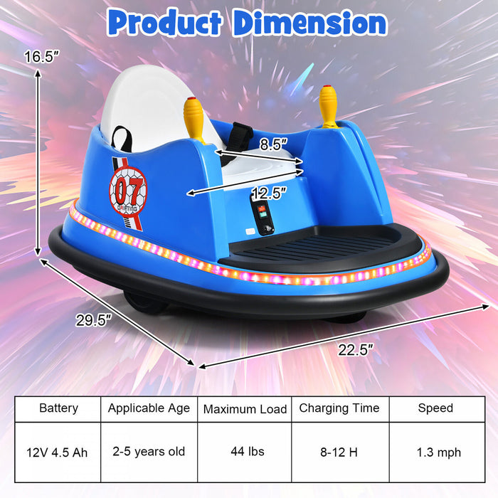12v Vehicle 360¡a Spin Race Toy Kids Ride On Bumper Car W/ Remote Control Blue