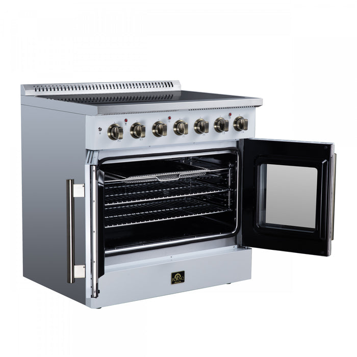Galiano 36 Inch French Door Electric Range, 5 radiant burners, 5.36 cu.ft., White - FFSEL6917-36WHT