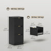 HOMCOM 3 Drawer File Cabinet Fluted Vertical Filing Cabinet with Lock Black